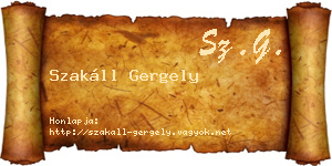 Szakáll Gergely névjegykártya