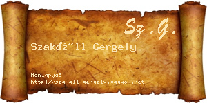 Szakáll Gergely névjegykártya